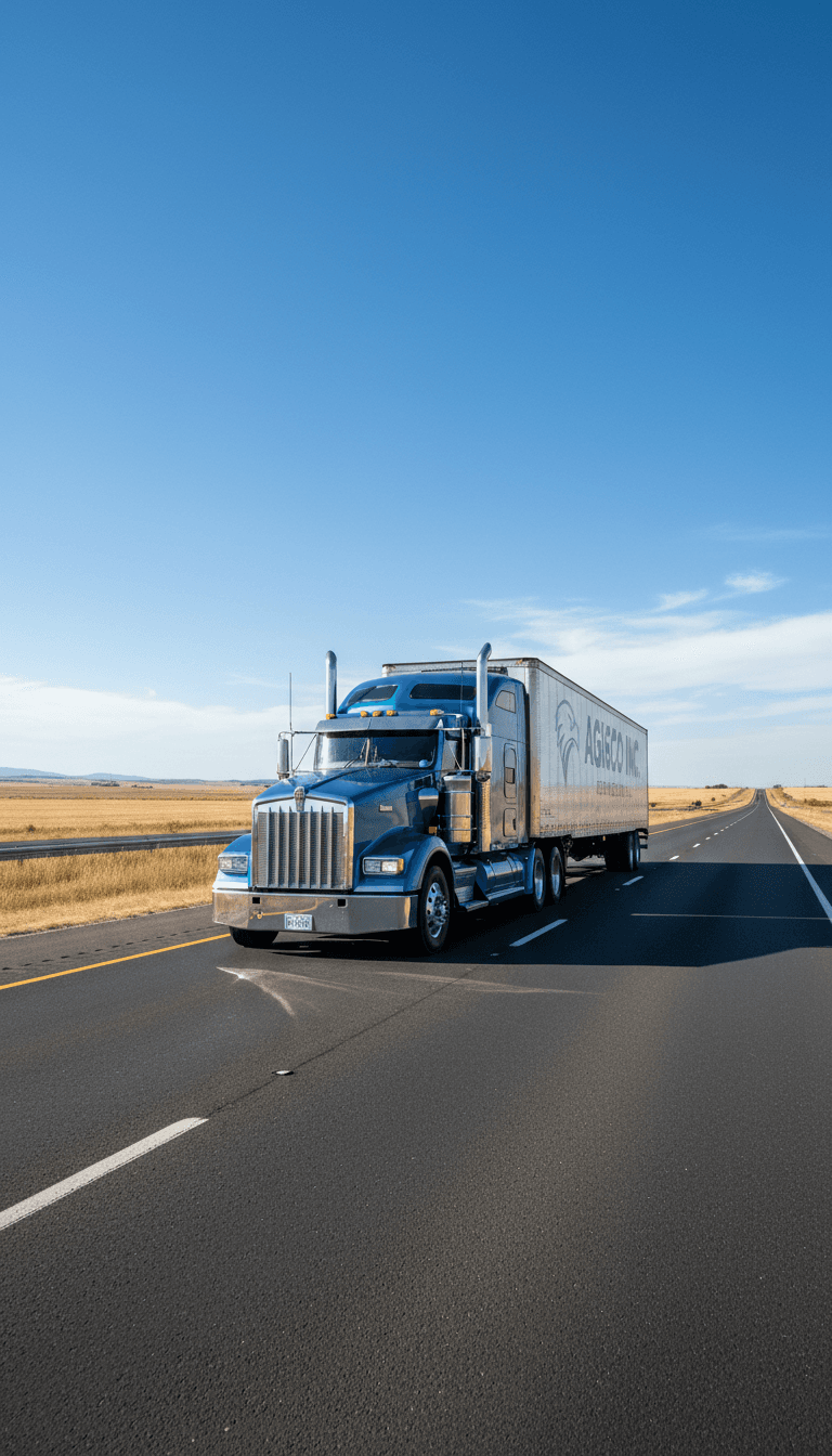Semi truck on open highway